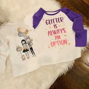 Bundle of 2! Long sleeve glitter shirts.